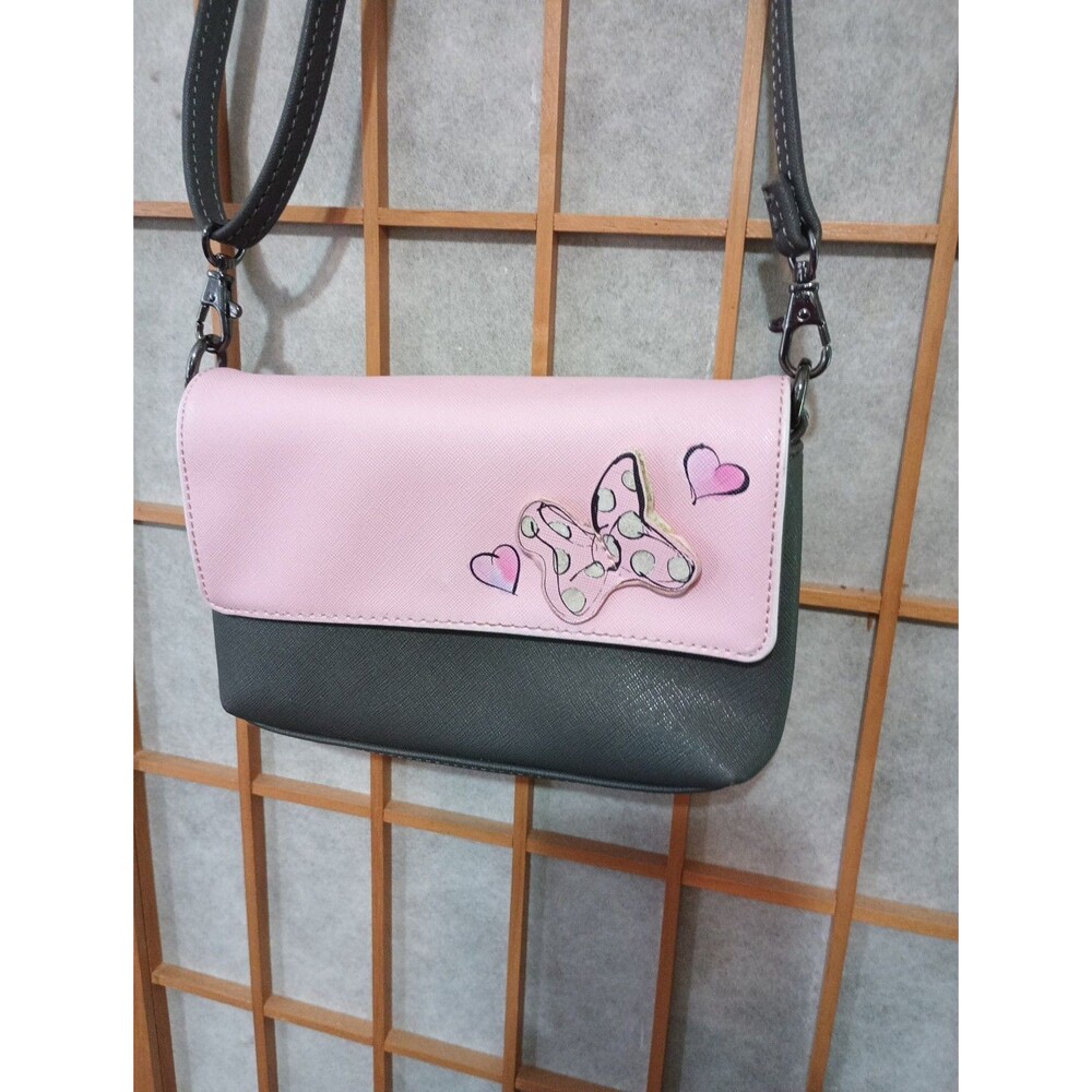 Disney Parks Convertible Purse Wristlet Pink Gray Butterfly Crossbody Bag